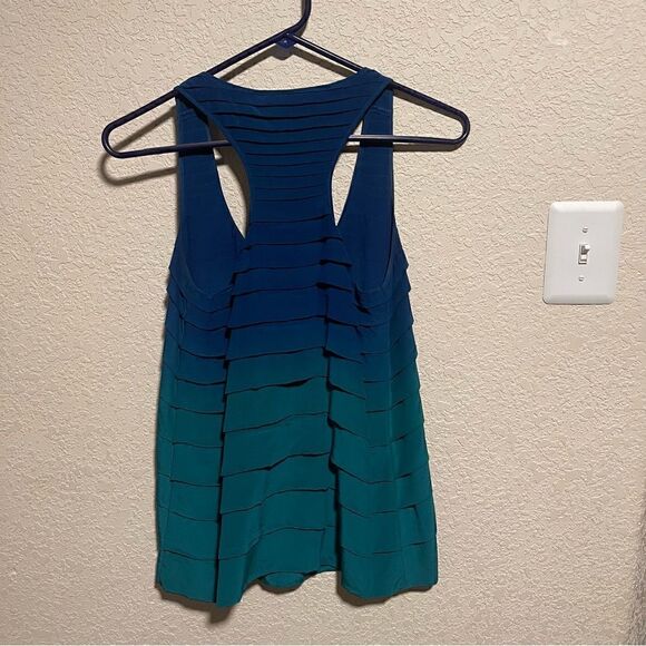 Madison Marcus- Ombre Razorback Tiered Silk Tank Sleeveless Top, Size XS - Picture 7 of 11